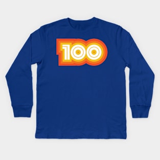 100 Mile Trail and Ultra Running Retro Groovy Kids Long Sleeve T-Shirt